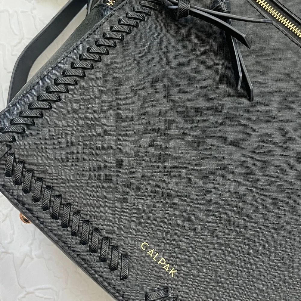 Calpak Black Backpack with Gold Zippers